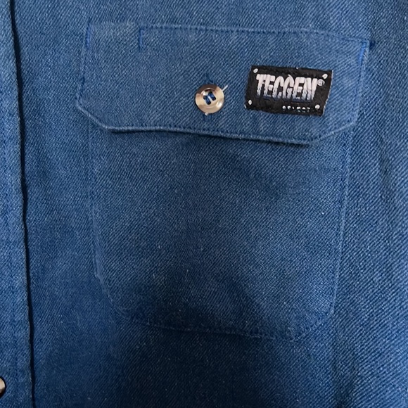 TecGen Select Men’s brushed twill long sleeve button down shirt color blue XL- L - Picture 5 of 17